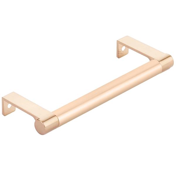 Emtek - Select Cabinet Edge Pull 5-1/4 Inch c-c, Round Edge Stem, Smooth Bar