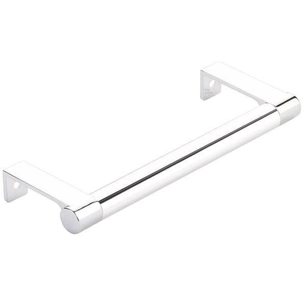 Emtek - Select Cabinet Edge Pull 5-1/4 Inch c-c, Round Edge Stem, Smooth Bar