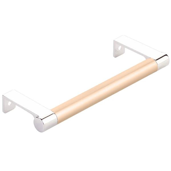 Emtek - Select Cabinet Edge Pull 5-1/4 Inch c-c, Round Edge Stem, Smooth Bar