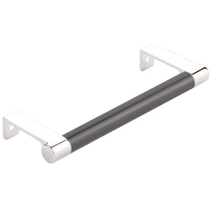 Emtek - Select Cabinet Edge Pull 5-1/4 Inch c-c, Round Edge Stem, Smooth Bar