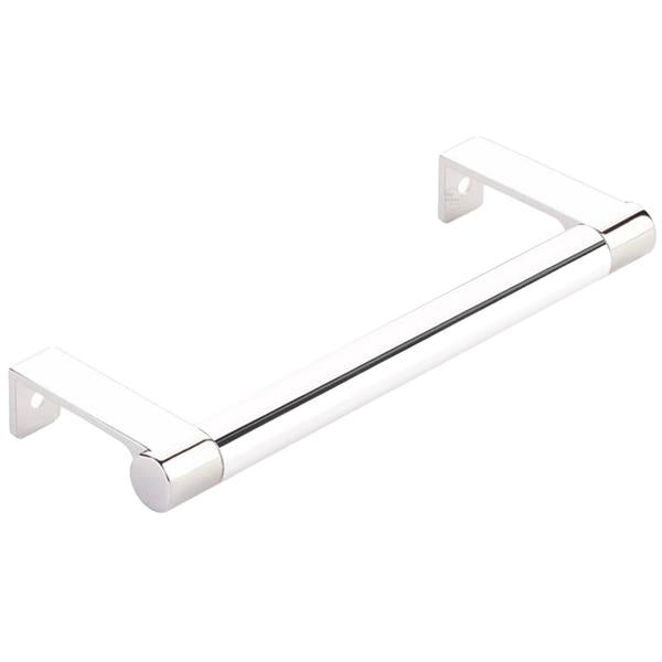 Emtek - Select Cabinet Edge Pull 5-1/4 Inch c-c, Round Edge Stem, Smooth Bar
