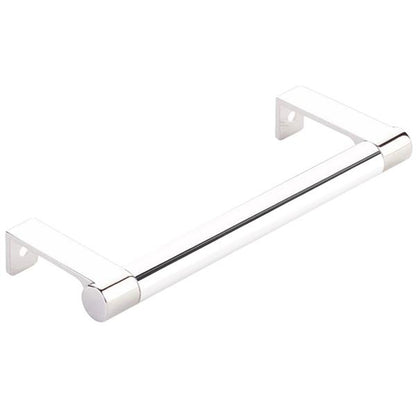 Emtek - Select Cabinet Edge Pull 5-1/4 Inch c-c, Round Edge Stem, Smooth Bar