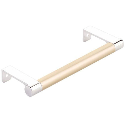 Emtek - Select Cabinet Edge Pull 5-1/4 Inch c-c, Round Edge Stem, Smooth Bar