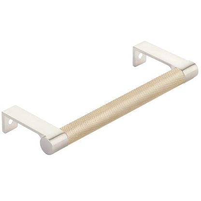 Emtek - Select Cabinet Edge Pull 5-1/4 Inch c-c, Round Edge Stem, Knurled Bar