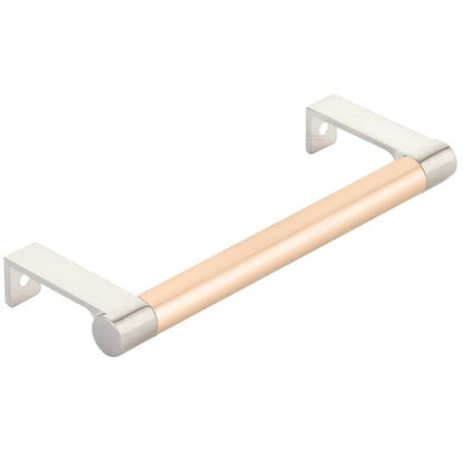 Emtek - Select Cabinet Edge Pull 5-1/4 Inch c-c, Round Edge Stem, Smooth Bar