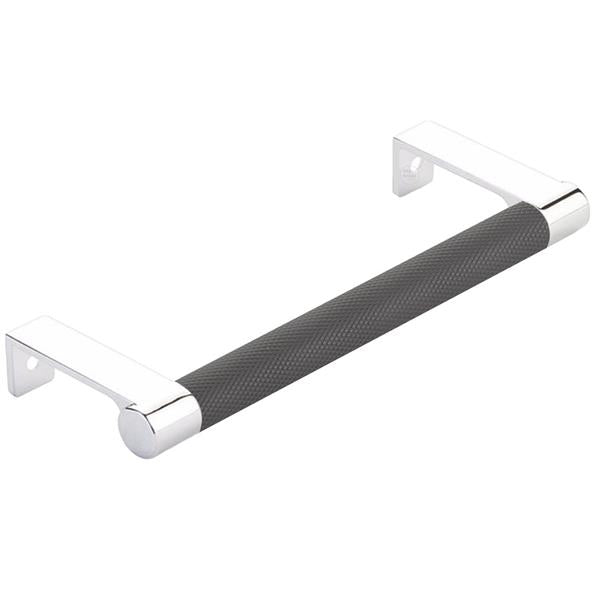 Emtek - Select Cabinet Edge Pull 5-1/4 Inch c-c, Round Edge Stem, Knurled Bar