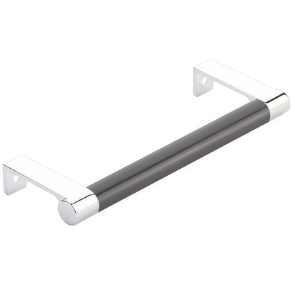 Emtek - Select Cabinet Edge Pull 5-1/4 Inch c-c, Round Edge Stem, Smooth Bar