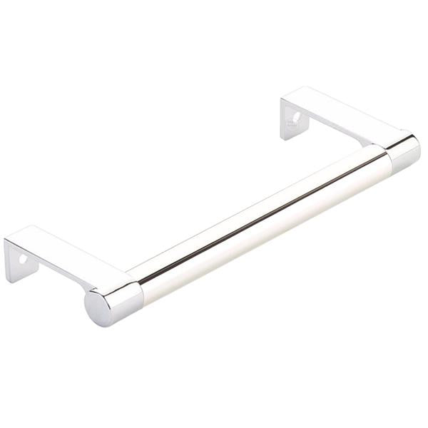 Emtek - Select Cabinet Edge Pull 5-1/4 Inch c-c, Round Edge Stem, Smooth Bar
