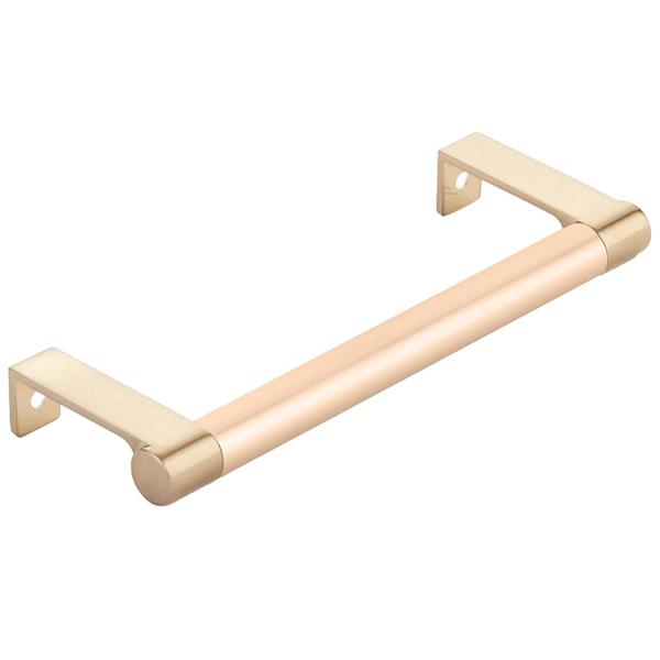 Emtek - Select Cabinet Edge Pull 5-1/4 Inch c-c, Round Edge Stem, Smooth Bar