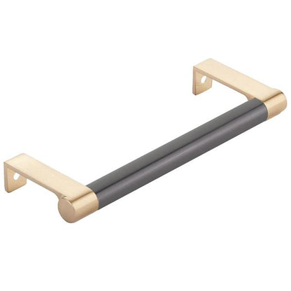 Emtek - Select Cabinet Edge Pull 5-1/4 Inch c-c, Round Edge Stem, Smooth Bar