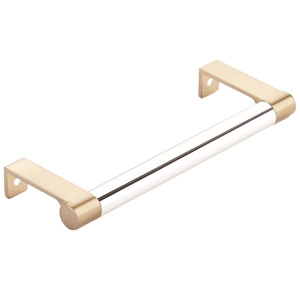Emtek - Select Cabinet Edge Pull 5-1/4 Inch c-c, Round Edge Stem, Smooth Bar