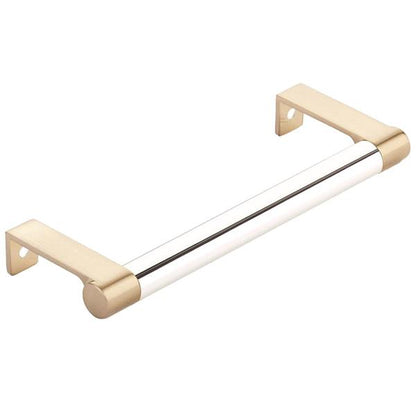 Emtek - Select Cabinet Edge Pull 5-1/4 Inch c-c, Round Edge Stem, Smooth Bar