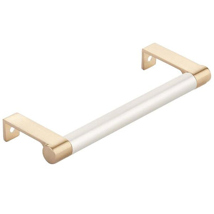 Emtek - Select Cabinet Edge Pull 5-1/4 Inch c-c, Round Edge Stem, Smooth Bar