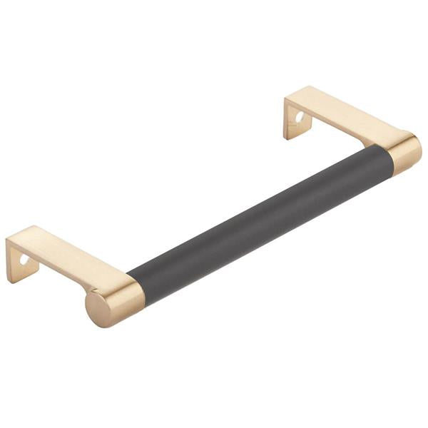 Emtek - Select Cabinet Edge Pull 5-1/4 Inch c-c, Round Edge Stem, Smooth Bar