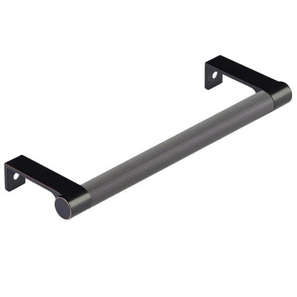 Emtek - Select Cabinet Edge Pull 6-1/4 Inch c-c, Round Edge Stem, Knurled Bar