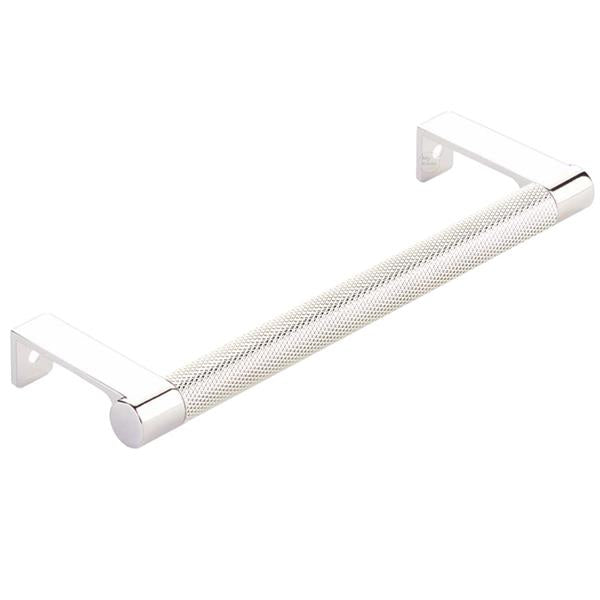 Emtek - Select Cabinet Edge Pull 6-1/4 Inch c-c, Round Edge Stem, Knurled Bar