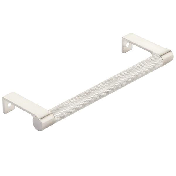 Emtek - Select Cabinet Edge Pull 6-1/4 Inch c-c, Round Edge Stem, Knurled Bar