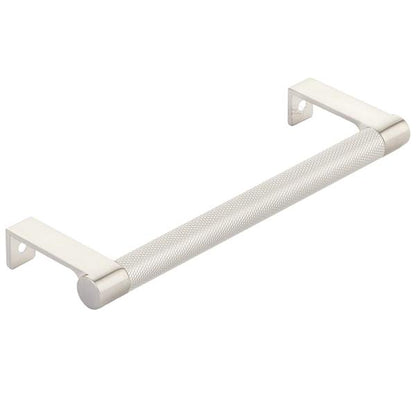 Emtek - Select Cabinet Edge Pull 6-1/4 Inch c-c, Round Edge Stem, Knurled Bar