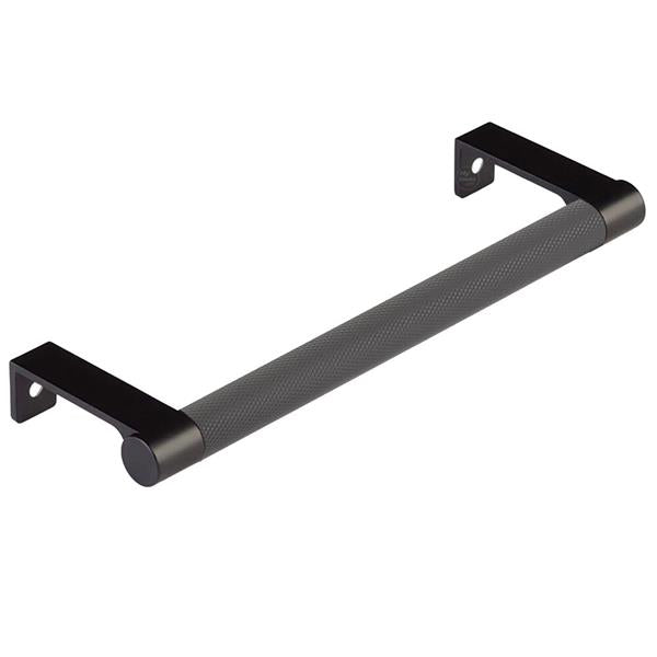 Emtek - Select Cabinet Edge Pull 6-1/4 Inch c-c, Round Edge Stem, Knurled Bar