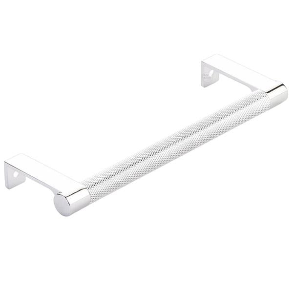 Emtek - Select Cabinet Edge Pull 6-1/4 Inch c-c, Round Edge Stem, Knurled Bar