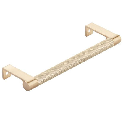 Emtek - Select Cabinet Edge Pull 6-1/4 Inch c-c, Round Edge Stem, Knurled Bar
