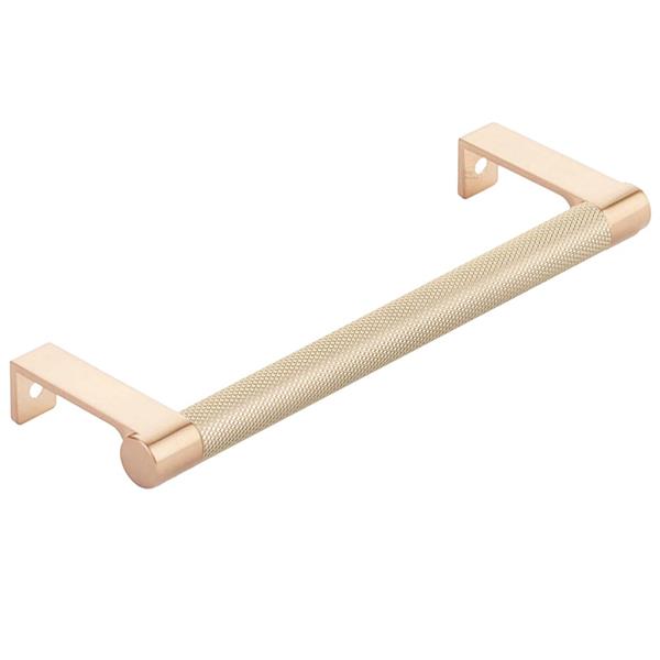 Emtek - Select Cabinet Edge Pull 6-1/4 Inch c-c, Round Edge Stem, Knurled Bar