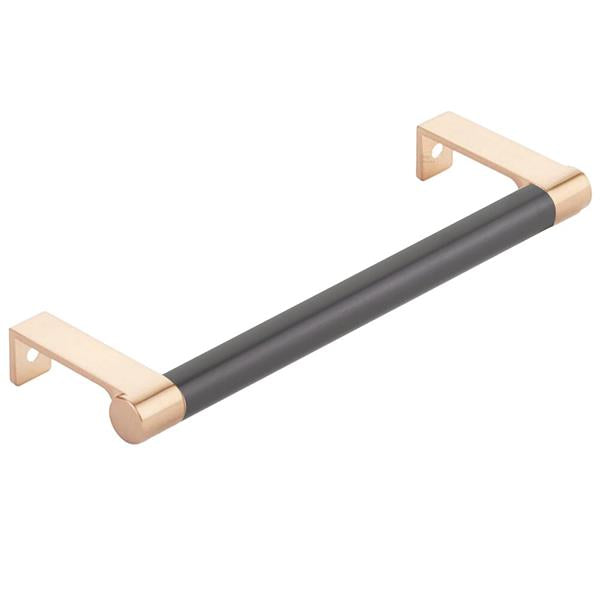 Emtek - Select Cabinet Edge Pull 6-1/4 Inch c-c, Round Edge Stem, Smooth Bar