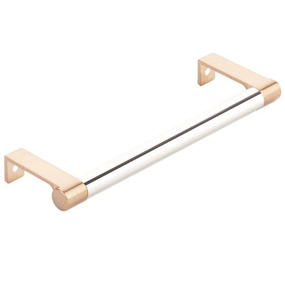 Emtek - Select Cabinet Edge Pull 6-1/4 Inch c-c, Round Edge Stem, Smooth Bar