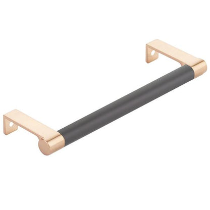 Emtek - Select Cabinet Edge Pull 6-1/4 Inch c-c, Round Edge Stem, Smooth Bar