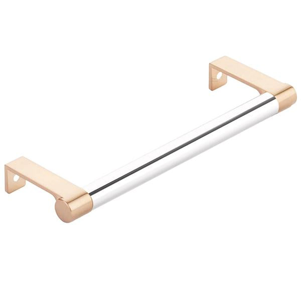 Emtek - Select Cabinet Edge Pull 6-1/4 Inch c-c, Round Edge Stem, Smooth Bar