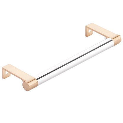 Emtek - Select Cabinet Edge Pull 6-1/4 Inch c-c, Round Edge Stem, Smooth Bar