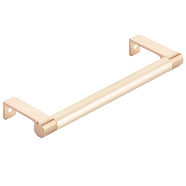Emtek - Select Cabinet Edge Pull 6-1/4 Inch c-c, Round Edge Stem, Smooth Bar