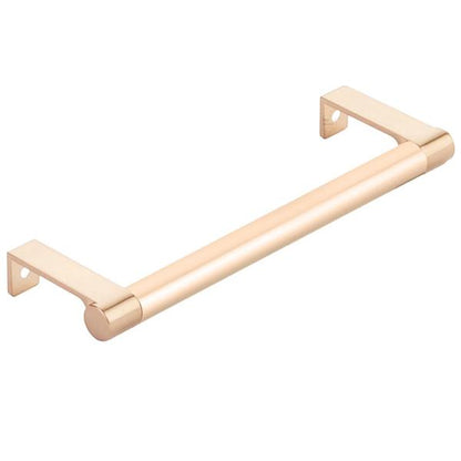 Emtek - Select Cabinet Edge Pull 6-1/4 Inch c-c, Round Edge Stem, Smooth Bar