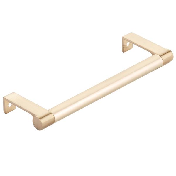 Emtek - Select Cabinet Edge Pull 6-1/4 Inch c-c, Round Edge Stem, Smooth Bar