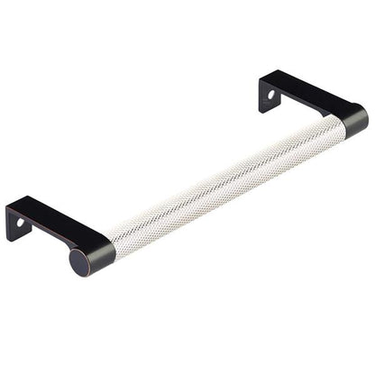 Emtek - Select Cabinet Edge Pull 6-1/4 Inch c-c, Round Edge Stem, Knurled Bar