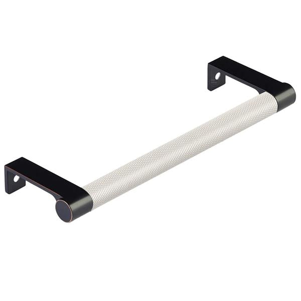 Emtek - Select Cabinet Edge Pull 6-1/4 Inch c-c, Round Edge Stem, Knurled Bar