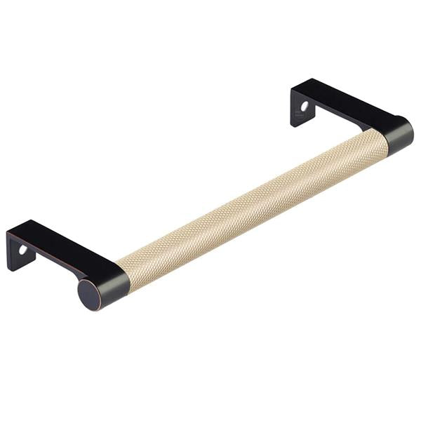 Emtek - Select Cabinet Edge Pull 6-1/4 Inch c-c, Round Edge Stem, Knurled Bar
