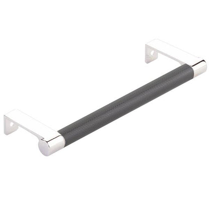 Emtek - Select Cabinet Edge Pull 6-1/4 Inch c-c, Round Edge Stem, Knurled Bar