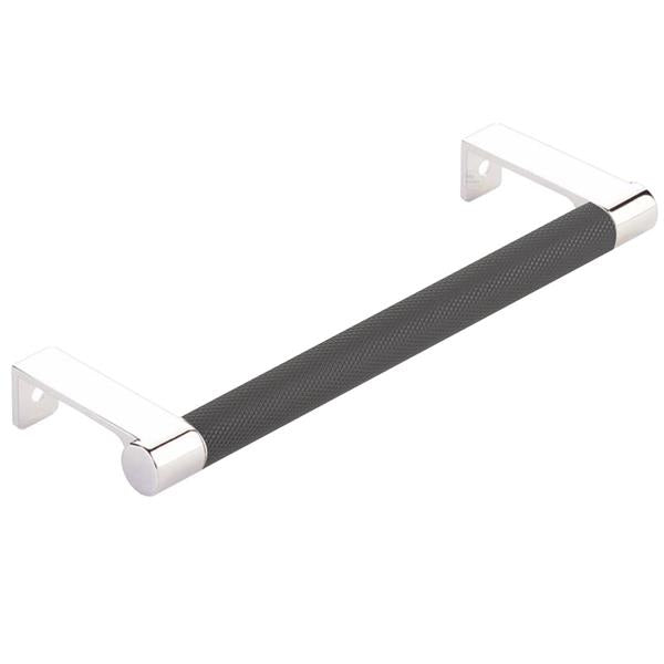 Emtek - Select Cabinet Edge Pull 6-1/4 Inch c-c, Round Edge Stem, Knurled Bar