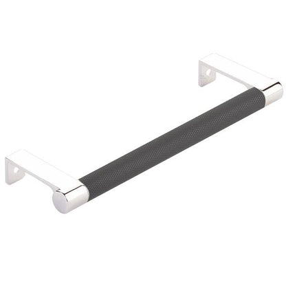 Emtek - Select Cabinet Edge Pull 6-1/4 Inch c-c, Round Edge Stem, Knurled Bar