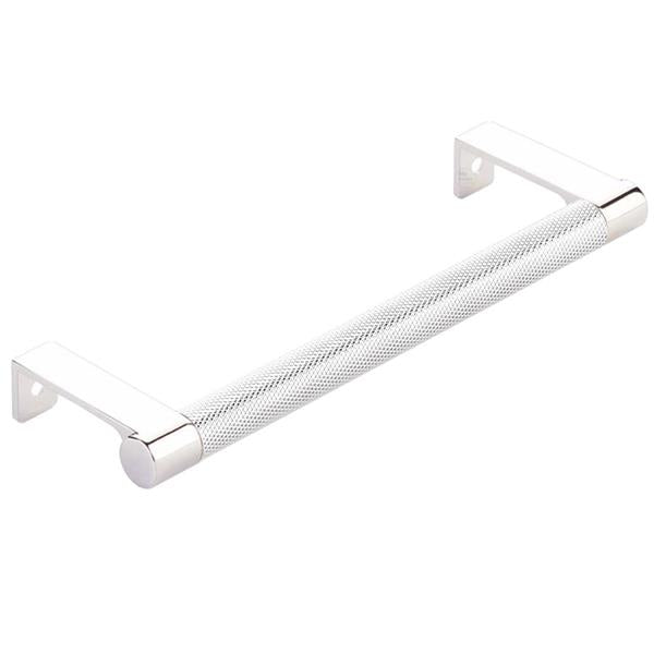 Emtek - Select Cabinet Edge Pull 6-1/4 Inch c-c, Round Edge Stem, Knurled Bar