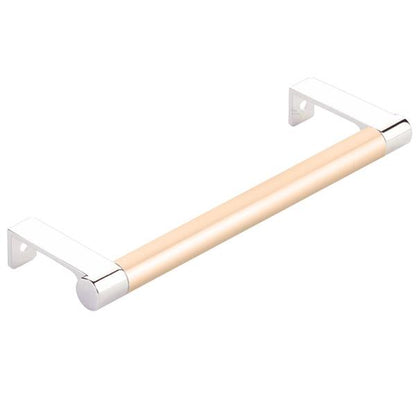 Emtek - Select Cabinet Edge Pull 6-1/4 Inch c-c, Round Edge Stem, Smooth Bar