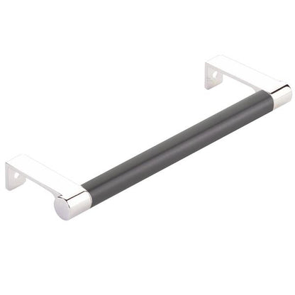 Emtek - Select Cabinet Edge Pull 6-1/4 Inch c-c, Round Edge Stem, Smooth Bar