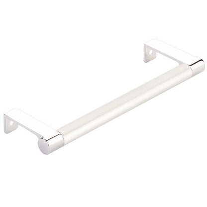 Emtek - Select Cabinet Edge Pull 6-1/4 Inch c-c, Round Edge Stem, Smooth Bar
