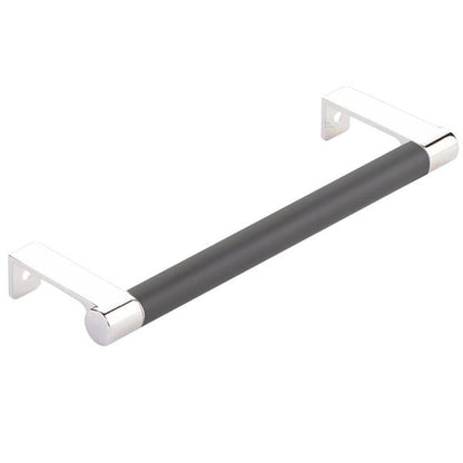 Emtek - Select Cabinet Edge Pull 6-1/4 Inch c-c, Round Edge Stem, Smooth Bar