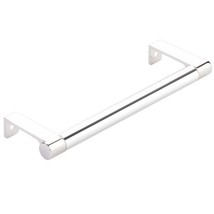 Emtek - Select Cabinet Edge Pull 6-1/4 Inch c-c, Round Edge Stem, Smooth Bar