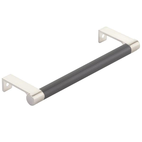 Emtek - Select Cabinet Edge Pull 6-1/4 Inch c-c, Round Edge Stem, Knurled Bar