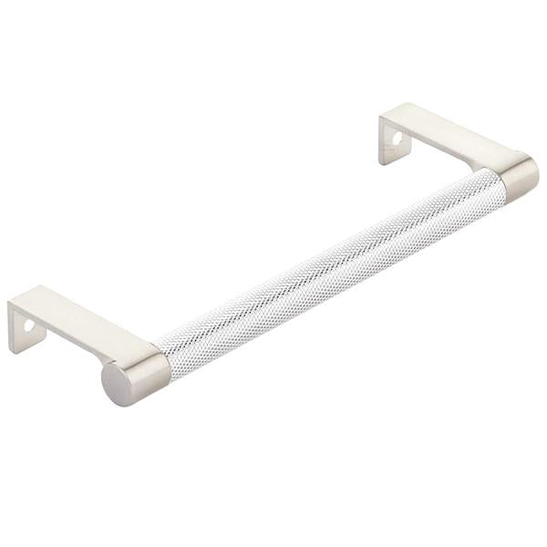 Emtek - Select Cabinet Edge Pull 6-1/4 Inch c-c, Round Edge Stem, Knurled Bar