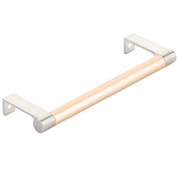 Emtek - Select Cabinet Edge Pull 6-1/4 Inch c-c, Round Edge Stem, Smooth Bar