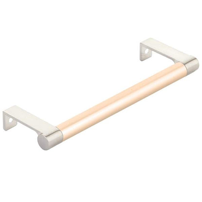 Emtek - Select Cabinet Edge Pull 6-1/4 Inch c-c, Round Edge Stem, Smooth Bar